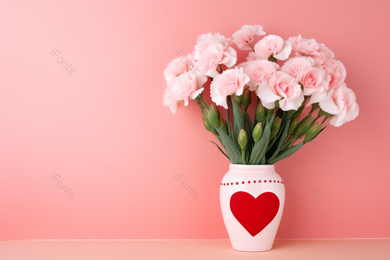 三八妇女节康乃馨花束爱心圆罐实拍摄影图,高清,摄影图,摄影图片,图片大全,摄影图免费下载